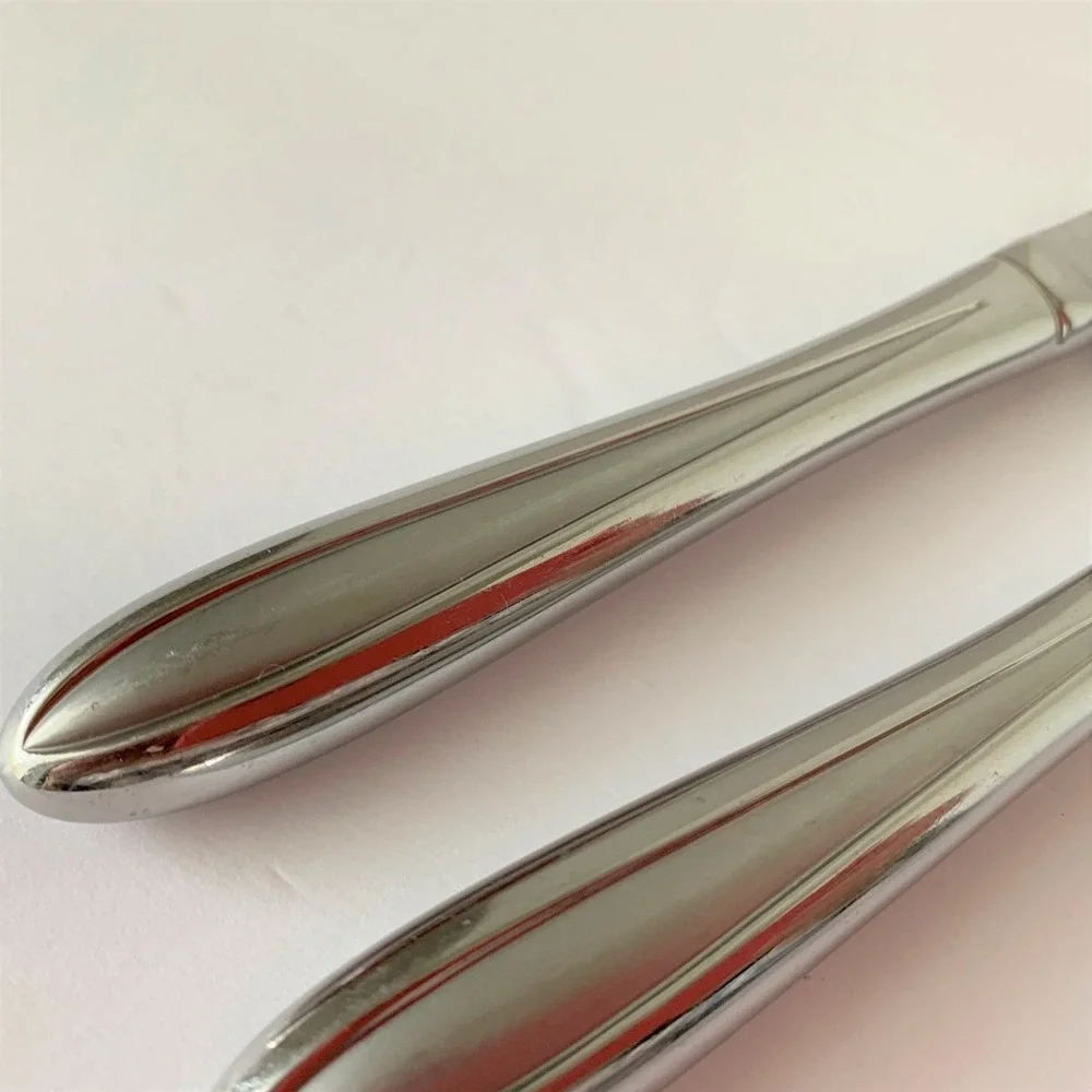 Mikasa SATIN Frost Center Stainless Steel Lot of 2 French Hollow Dinner Knives